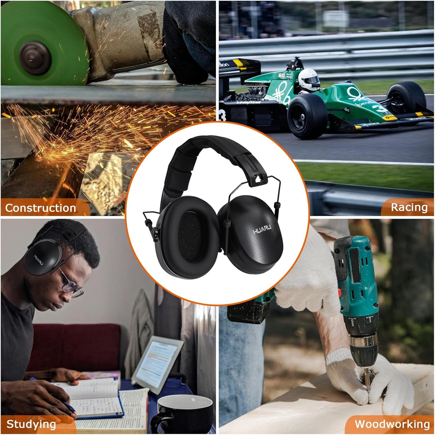 Orejeras de Seguridad HUARUI SNR 29 dB Ajustables para Tiro y Construcción