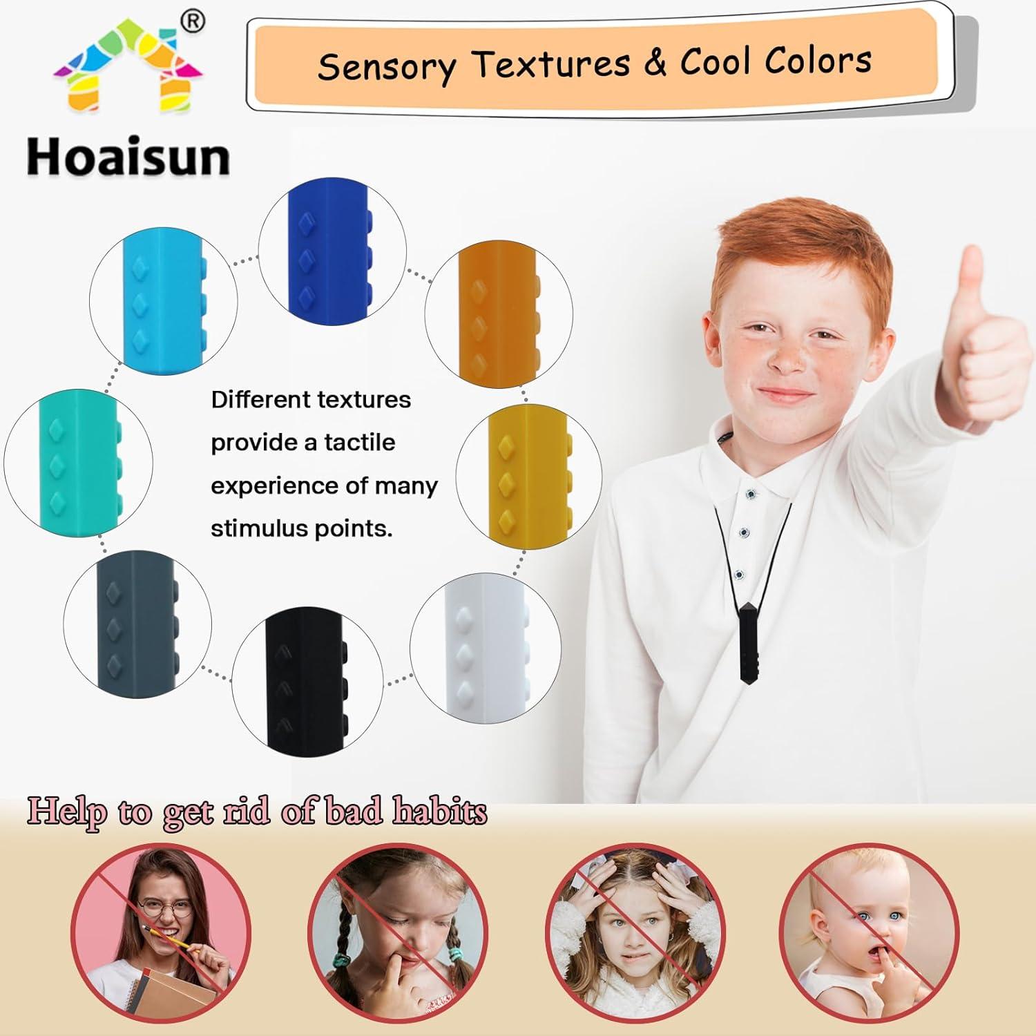 Collares Masticables Sensoriales Hoaisun - Paquete de 8 para Niños