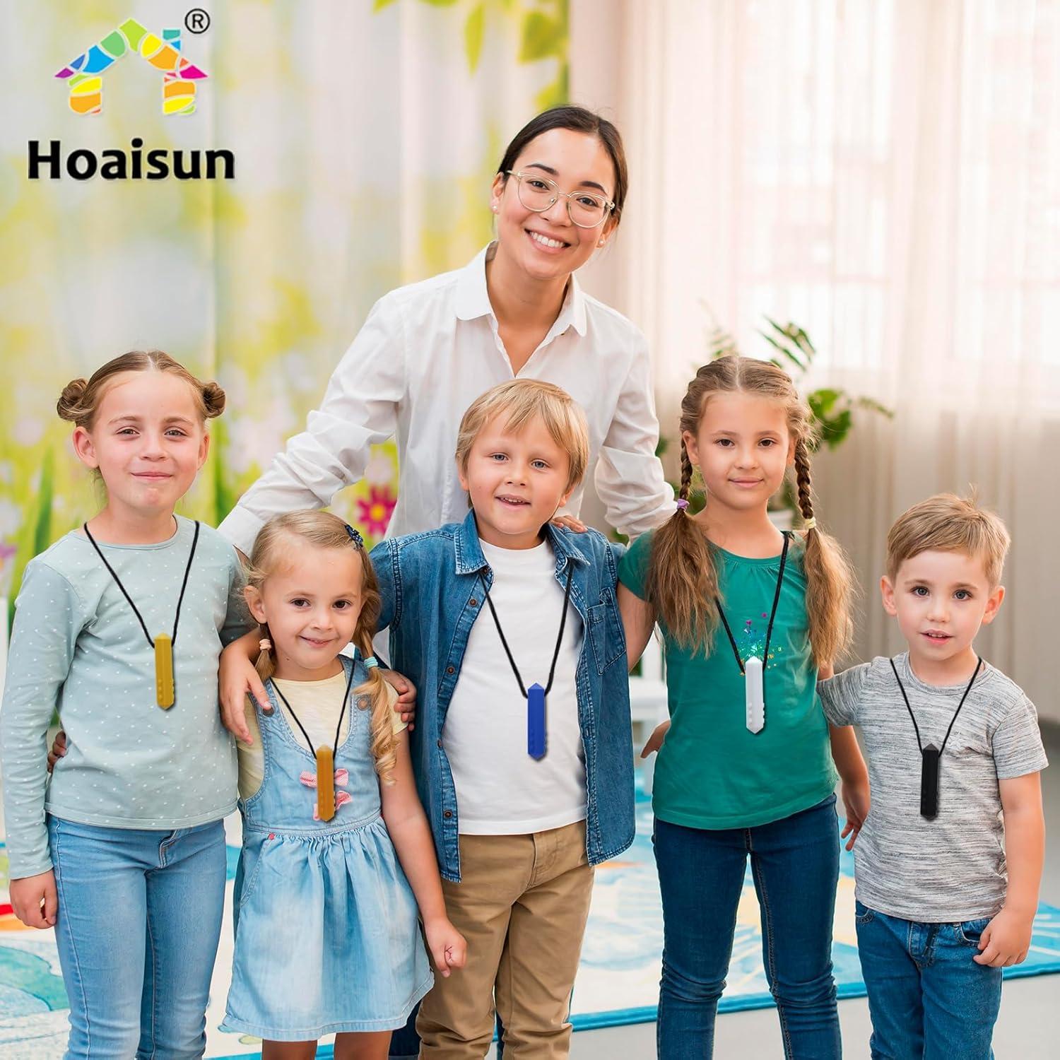 Collares Masticables Sensoriales Hoaisun - Paquete de 8 para Niños