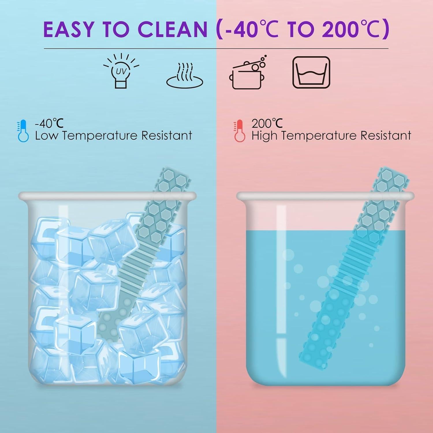 Juguetes Masticables Sensoriales ERKOON 5 Piezas Silicona Grado Alimenticio