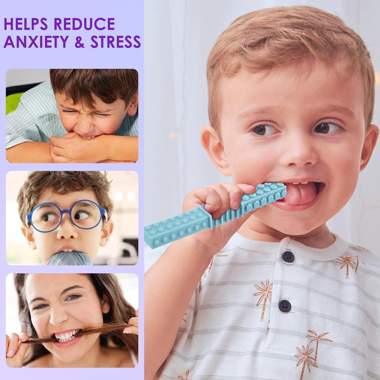 Juguetes Masticables Sensoriales ERKOON 5 Piezas Silicona Grado Alimenticio