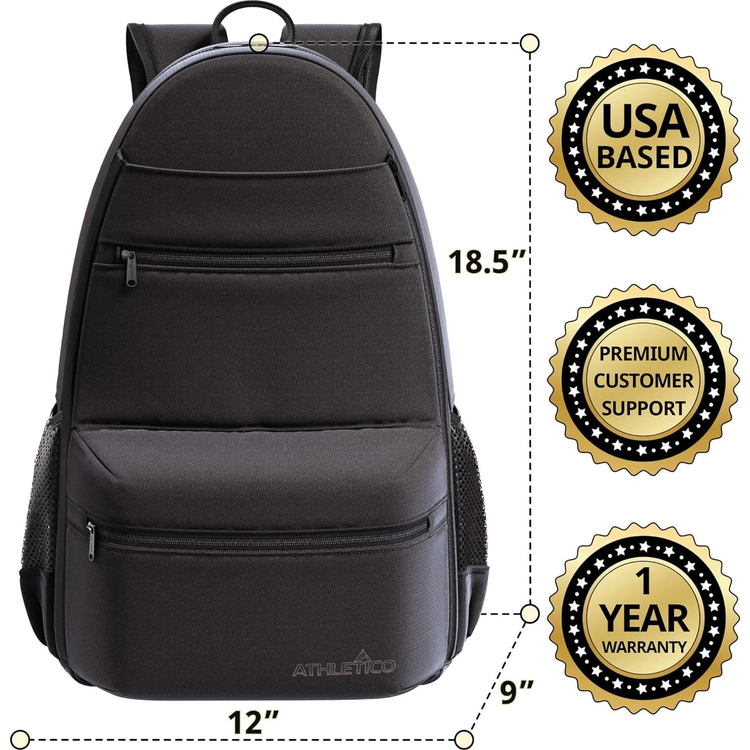 Mochila de Tenis Athletico City para 2 Raquetas - Negro