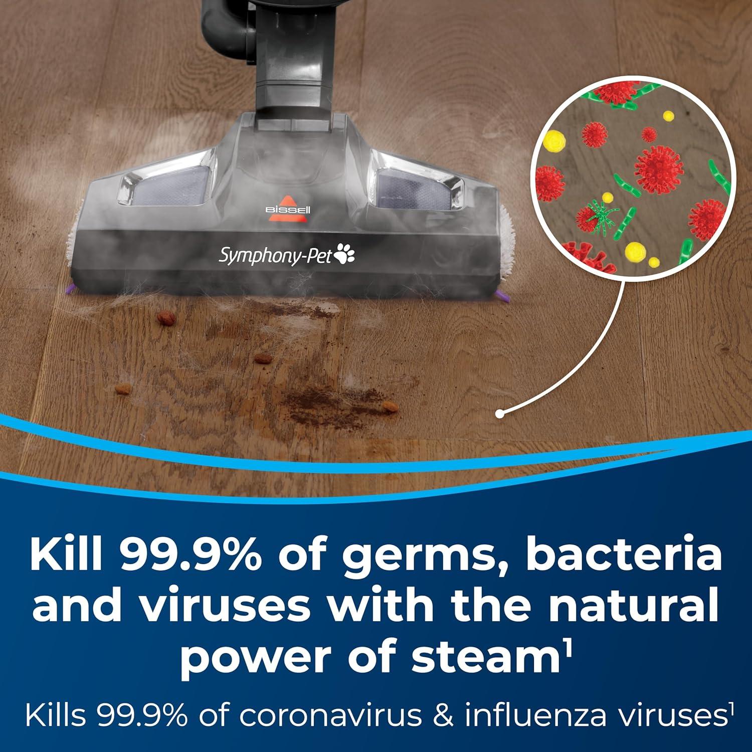 Bissell Symphony Pet Mopa de Vapor y Aspiradora 1543A 4.8kg