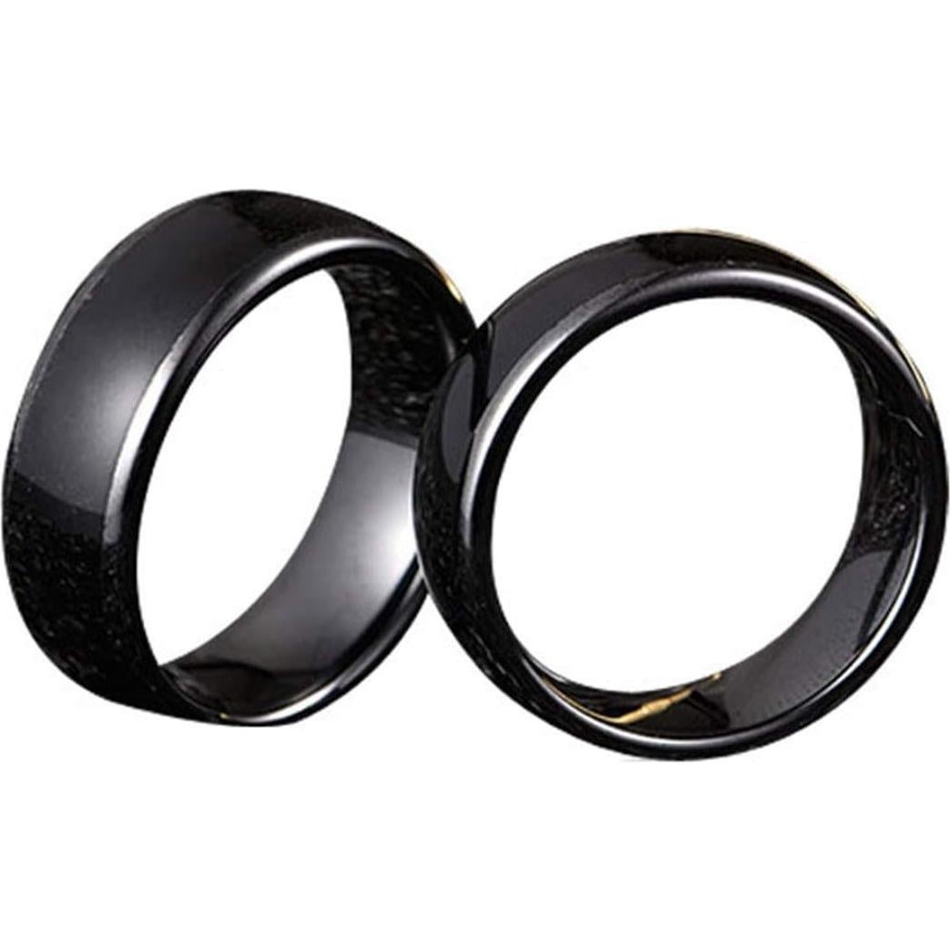 Anillo inteligente RFID T5577 Hecere 17mm Cerámica Negra