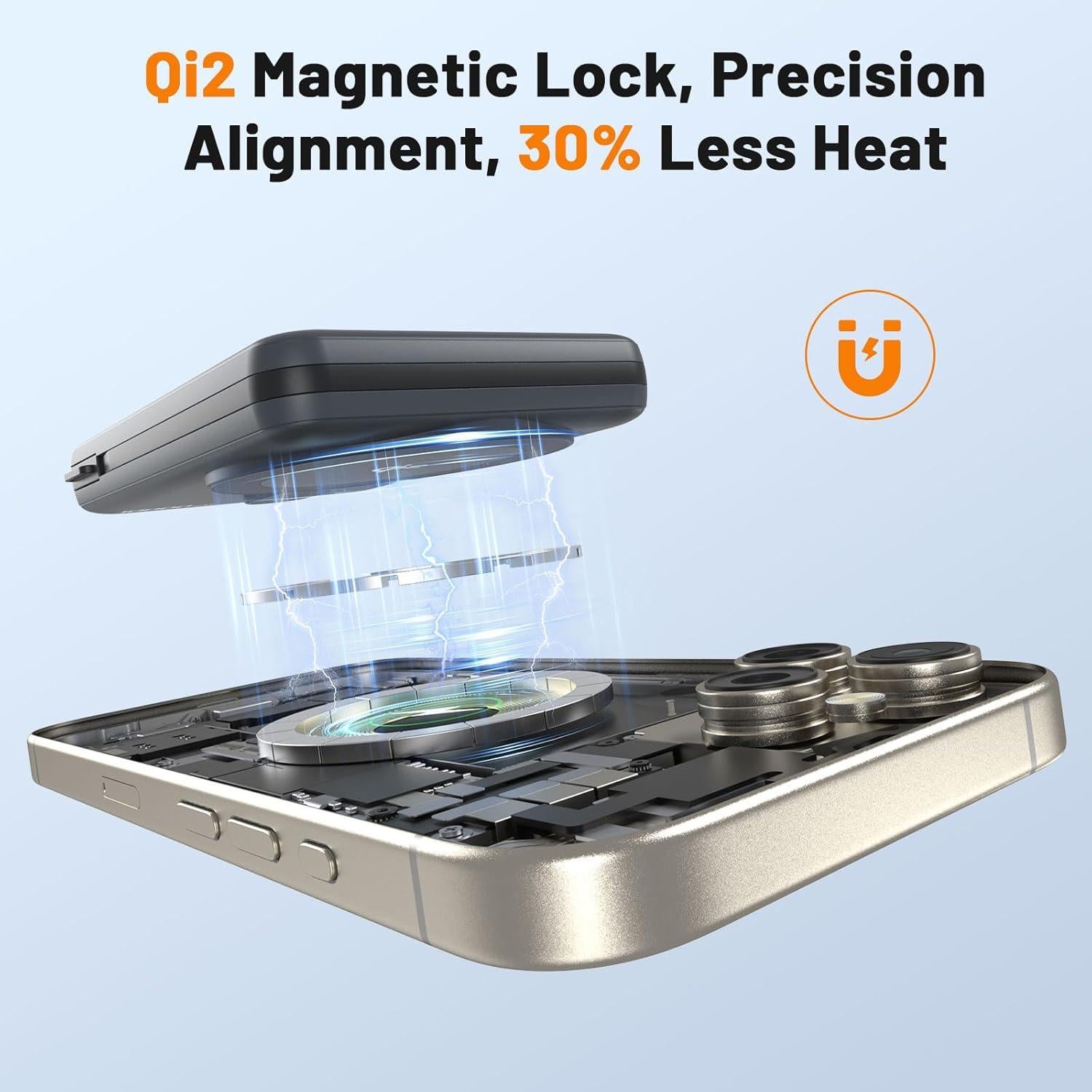 Cargador Portátil Magnético 10,000mAh C-Smartlink Qi2 15W