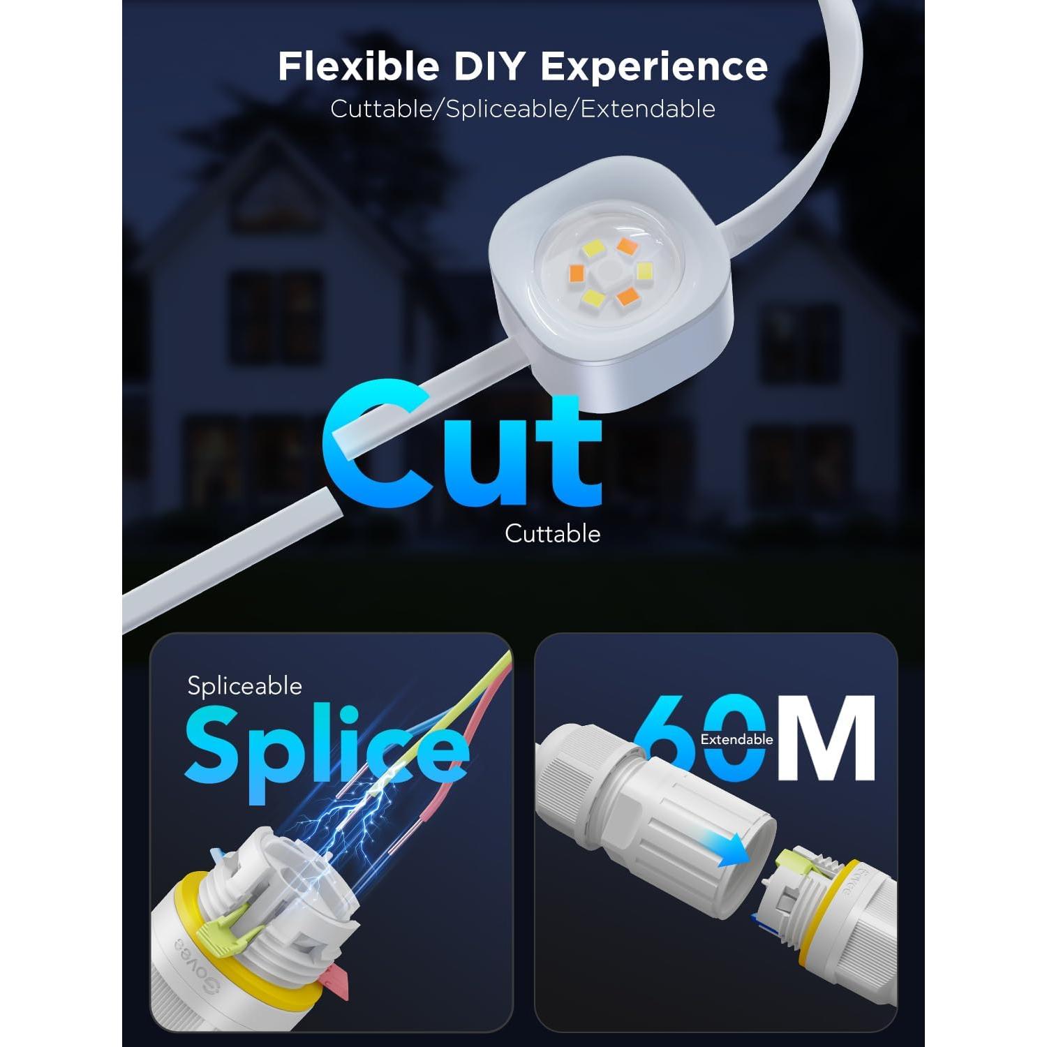 Luces LED RGBIC Govee Pro 30.48m IP67 para Exterior