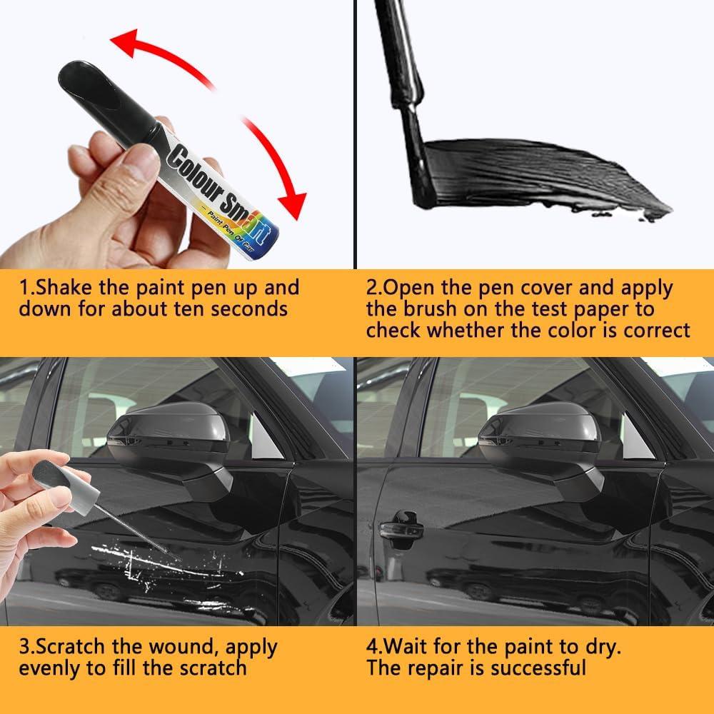 Bolígrafo de Pintura de Retoque HEVLE 2 en 1 Negro 12ml