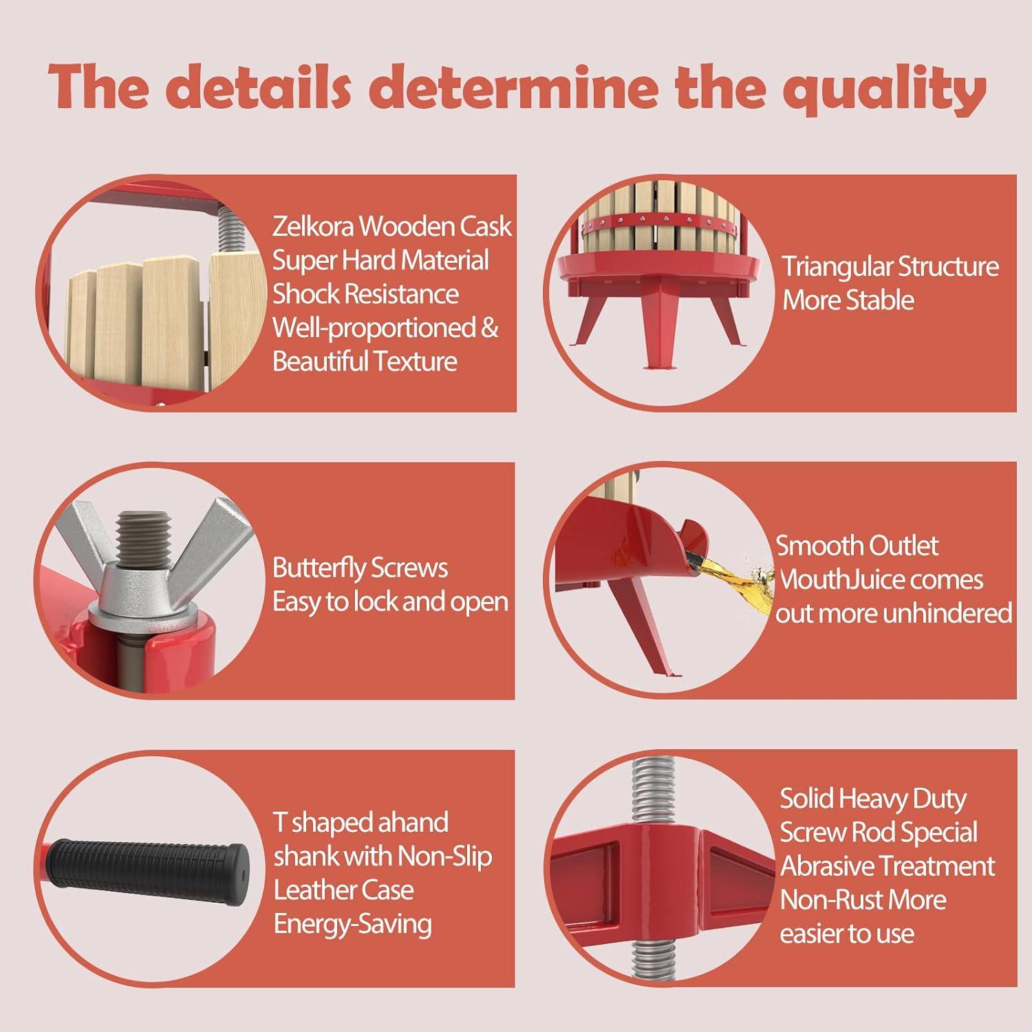 Prensa de Frutas SQUEEZE master - 12L - Barra en T - Rojo