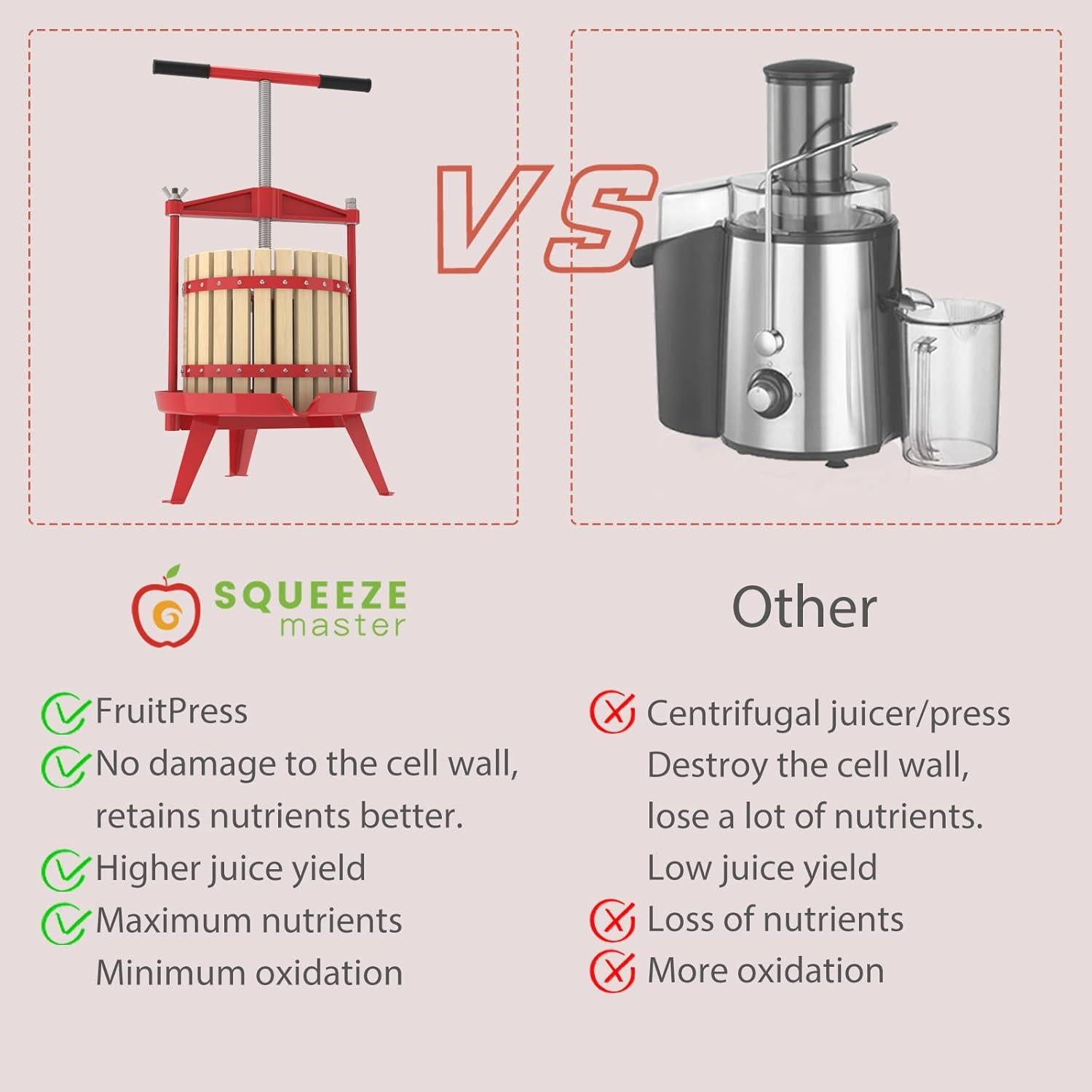 Prensa de Frutas SQUEEZE master - 12L - Barra en T - Rojo