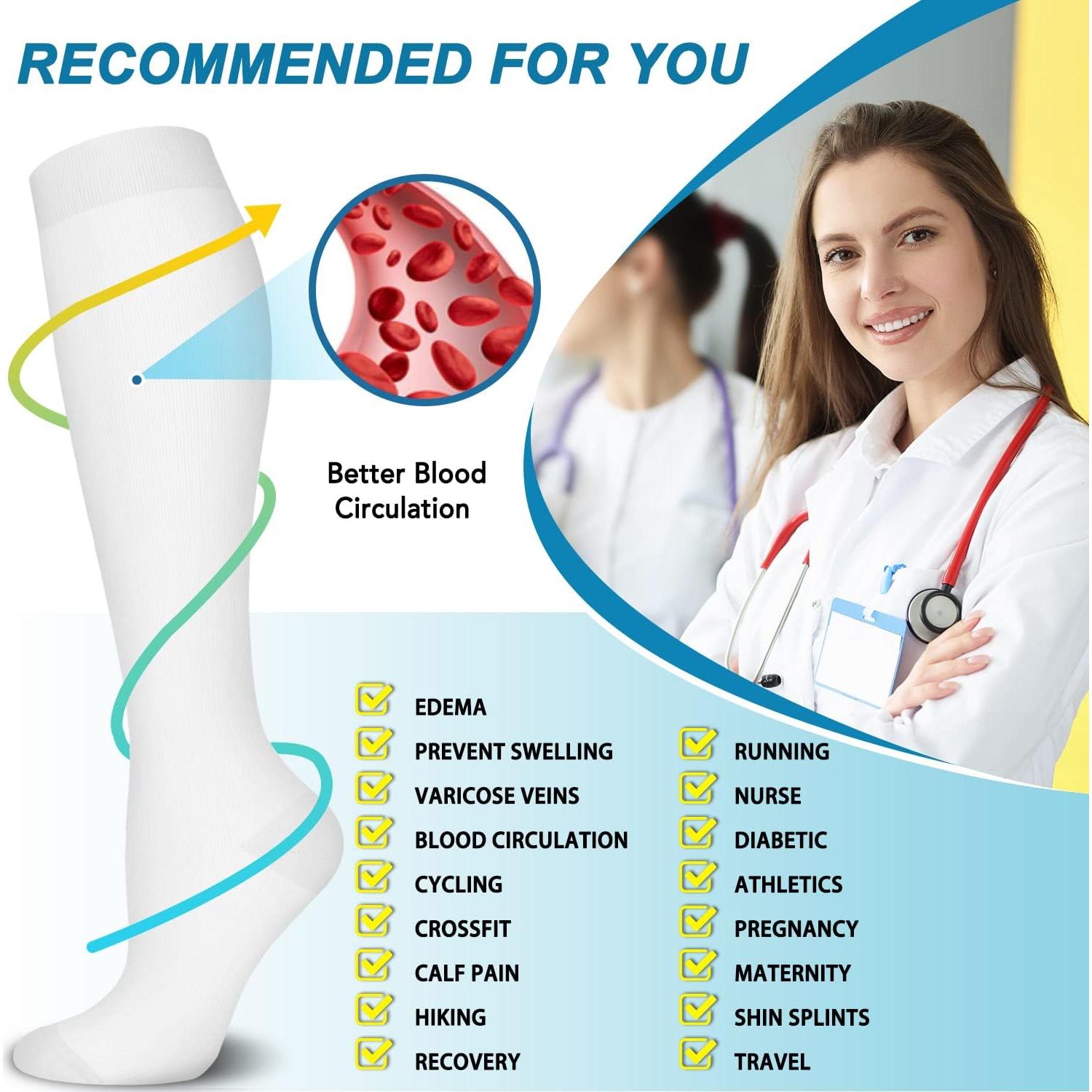 Calcetines de Compresión SunFeeling para Mujeres y Hombres - 3 Pares