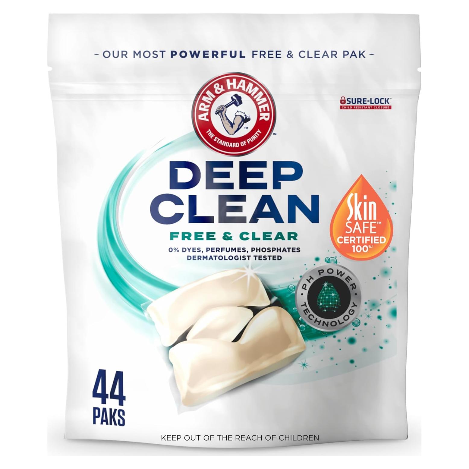 Detergente de Ropa ARM & HAMMER 44 Paks Concentrado Libre de Fragancias