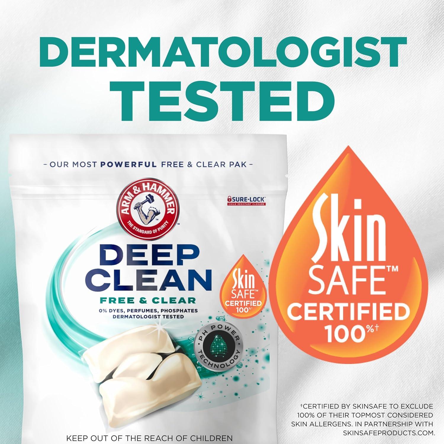 Detergente de Ropa ARM & HAMMER 44 Paks Concentrado Libre de Fragancias