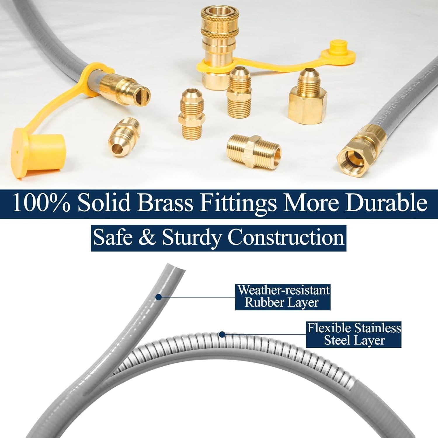 Manguera de gas natural 3/8" ID 12 pies Dingbaayee