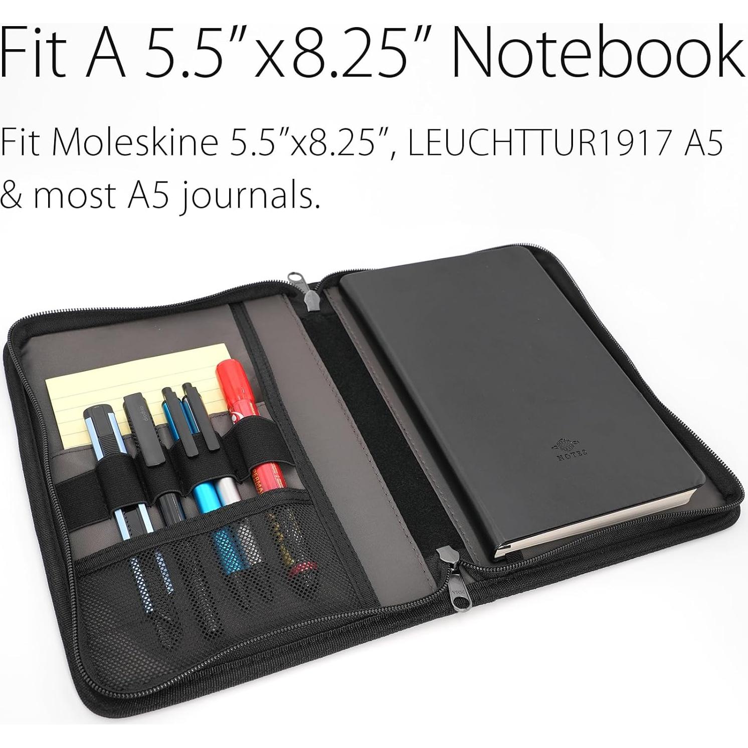 Cubierta de Cuaderno A5 Diodrio con Cremallera YKK Negra