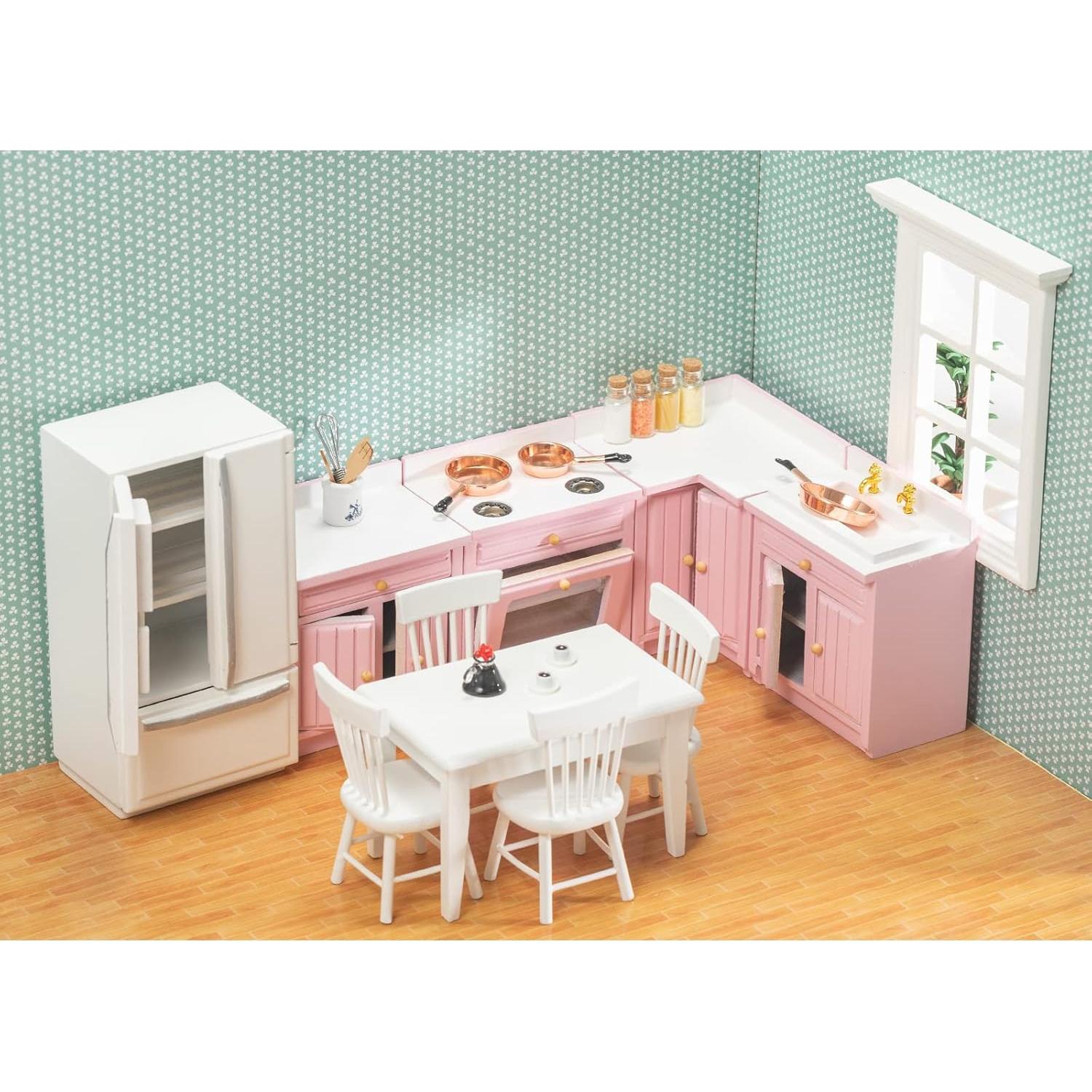 Conjunto de Muebles para Casa de Muñecas SAMCAMI Rosa 1:12