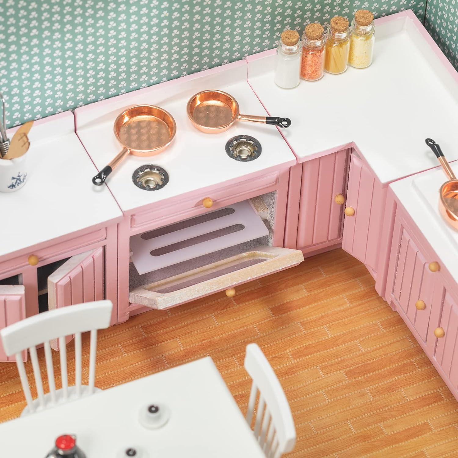 Conjunto de Muebles para Casa de Muñecas SAMCAMI Rosa 1:12