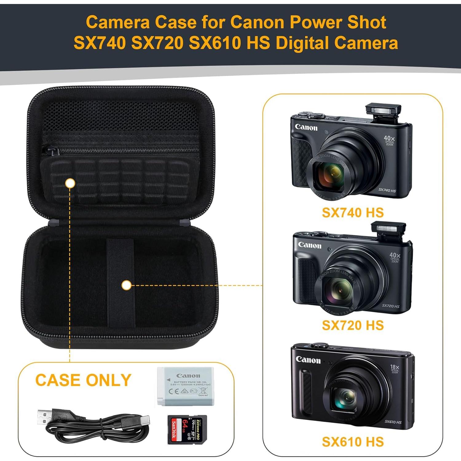 Funda RAIALL para Cámara Canon PowerShot SX740 HS - Negro