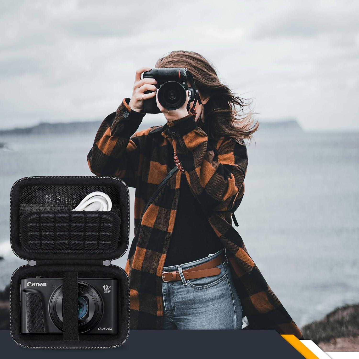 Funda RAIALL para Cámara Canon PowerShot SX740 HS - Negro