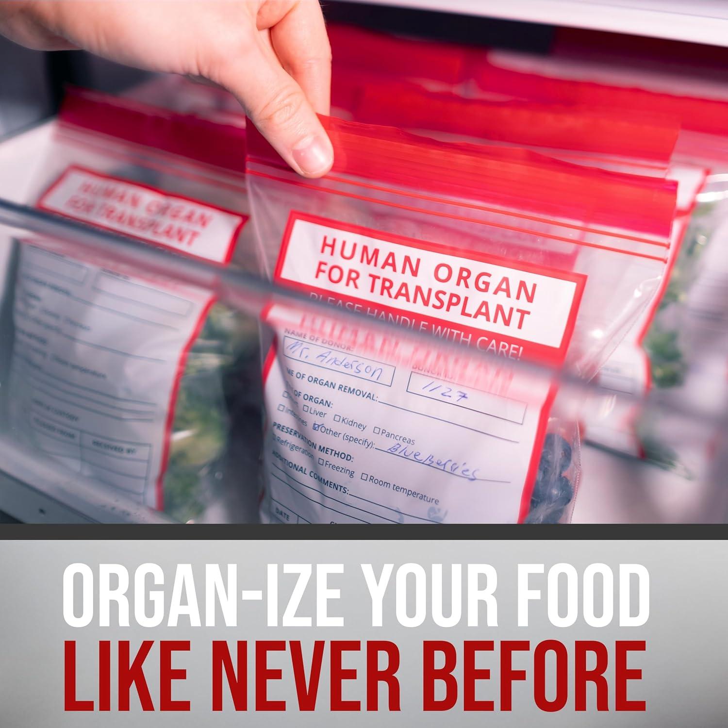 25 Bolsas Divertidas de Órganos Humanos Konama 23x18 cm