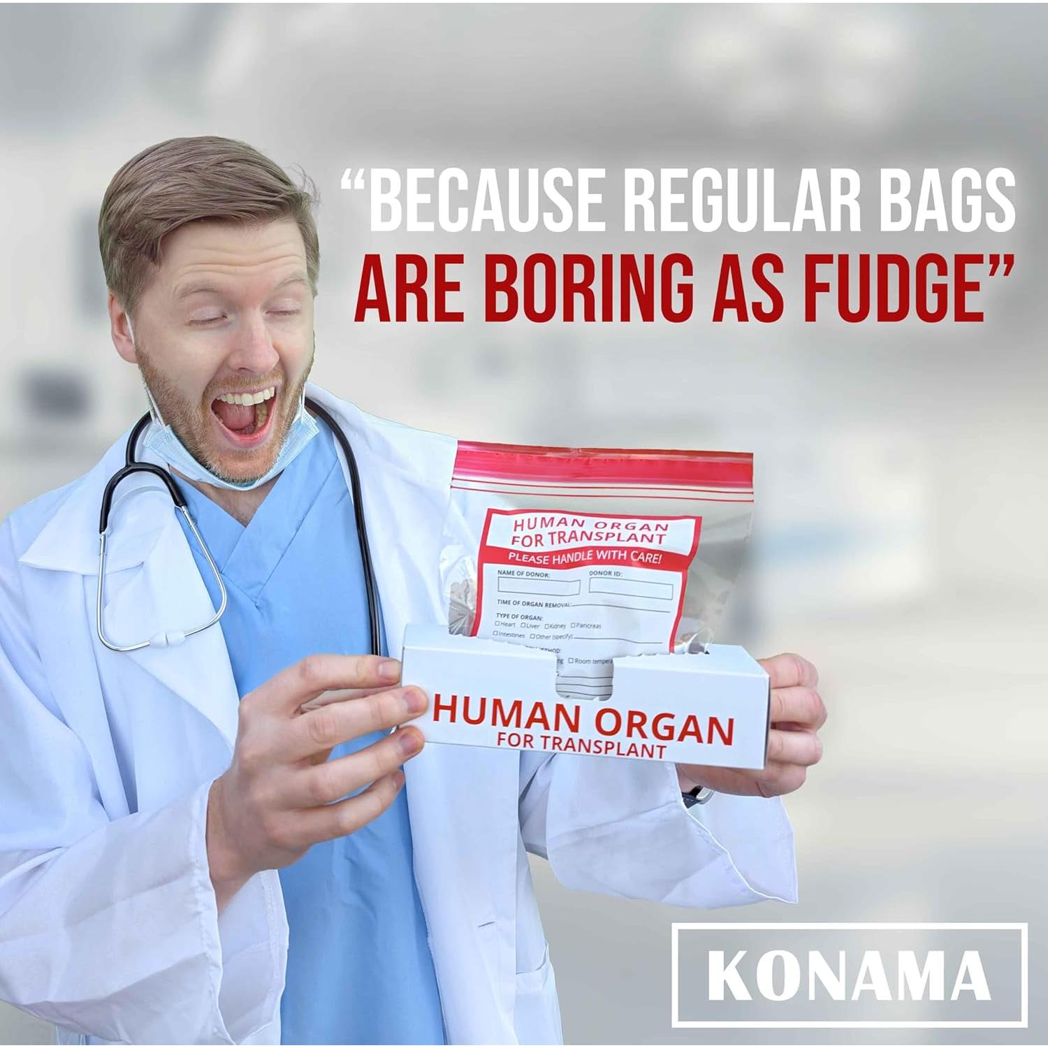 25 Bolsas Divertidas de Órganos Humanos Konama 23x18 cm