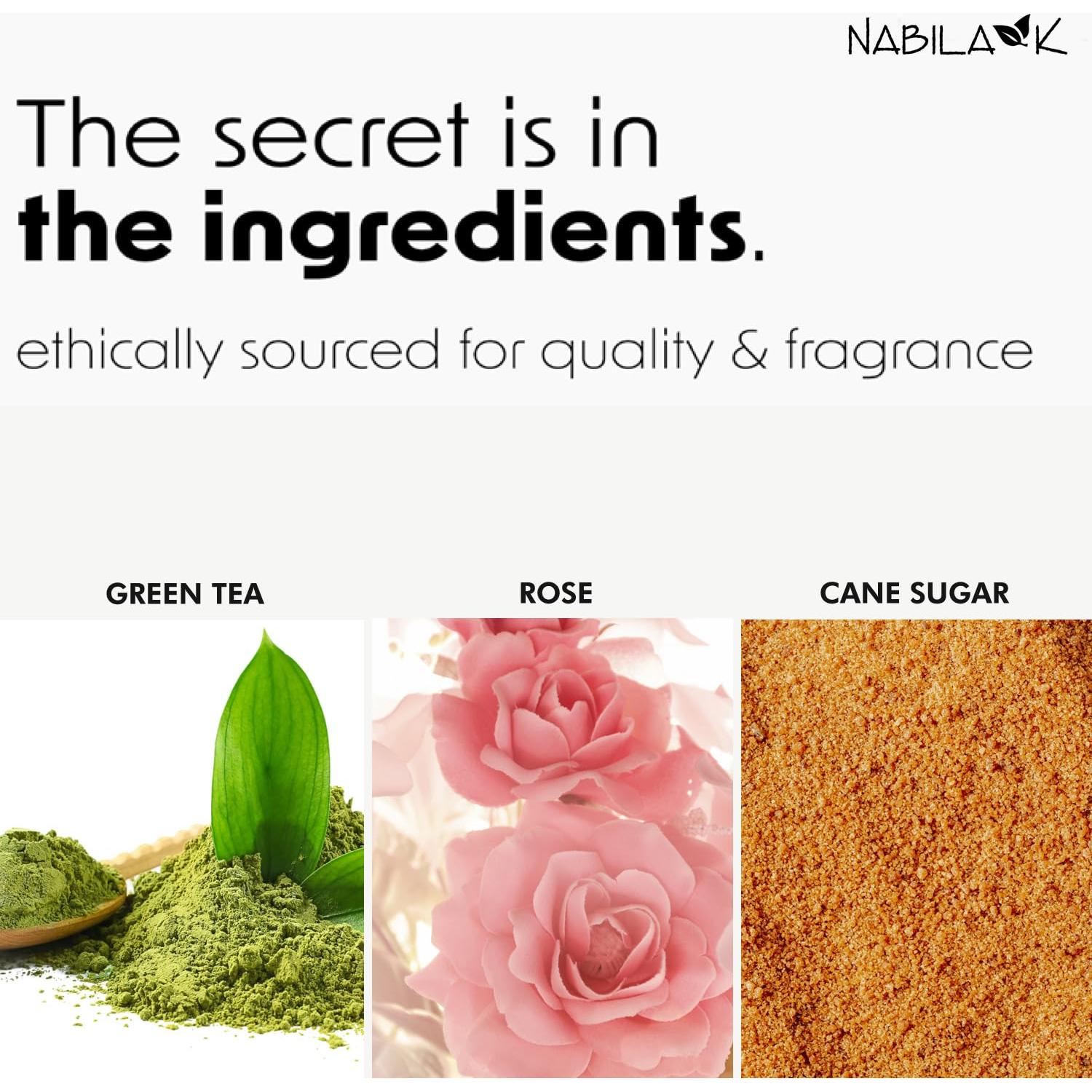 Pulido Facial Nabila K Té Verde y Rosa 142 g - Exfoliante Natural