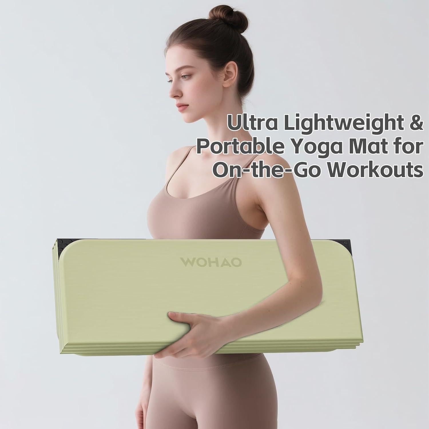 Alfombrilla de Yoga Plegable Wohao 178x61cm 12mm Antideslizante