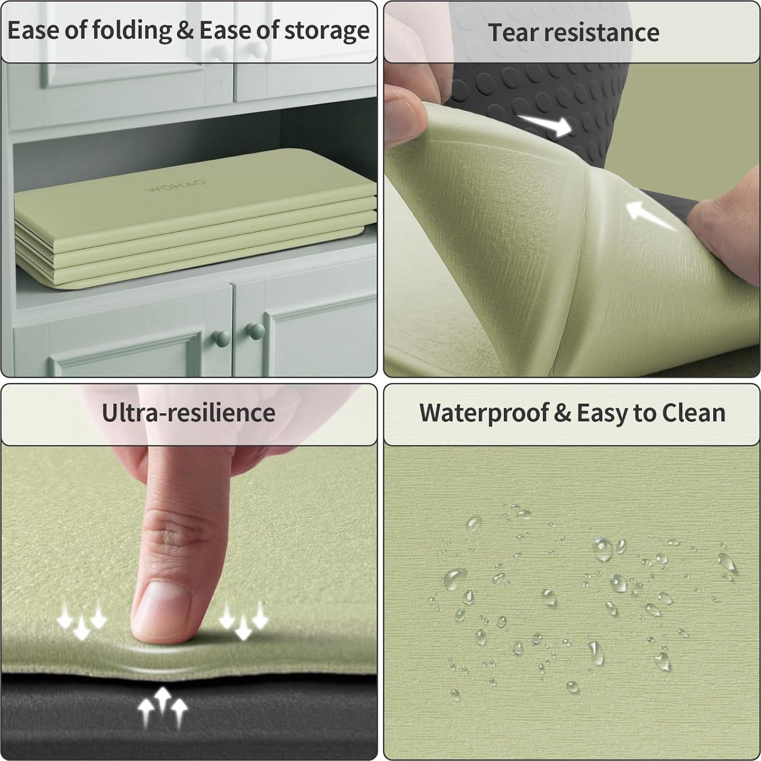 Alfombrilla de Yoga Plegable Wohao 178x61cm 12mm Antideslizante