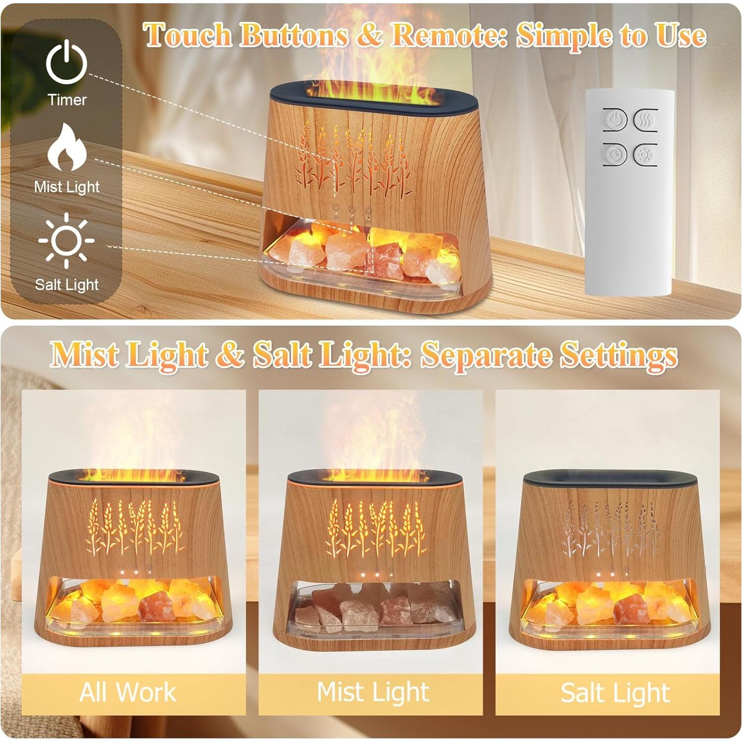 Difusor de Aromaterapia Walve MTUS25046 con Lámpara de Sal