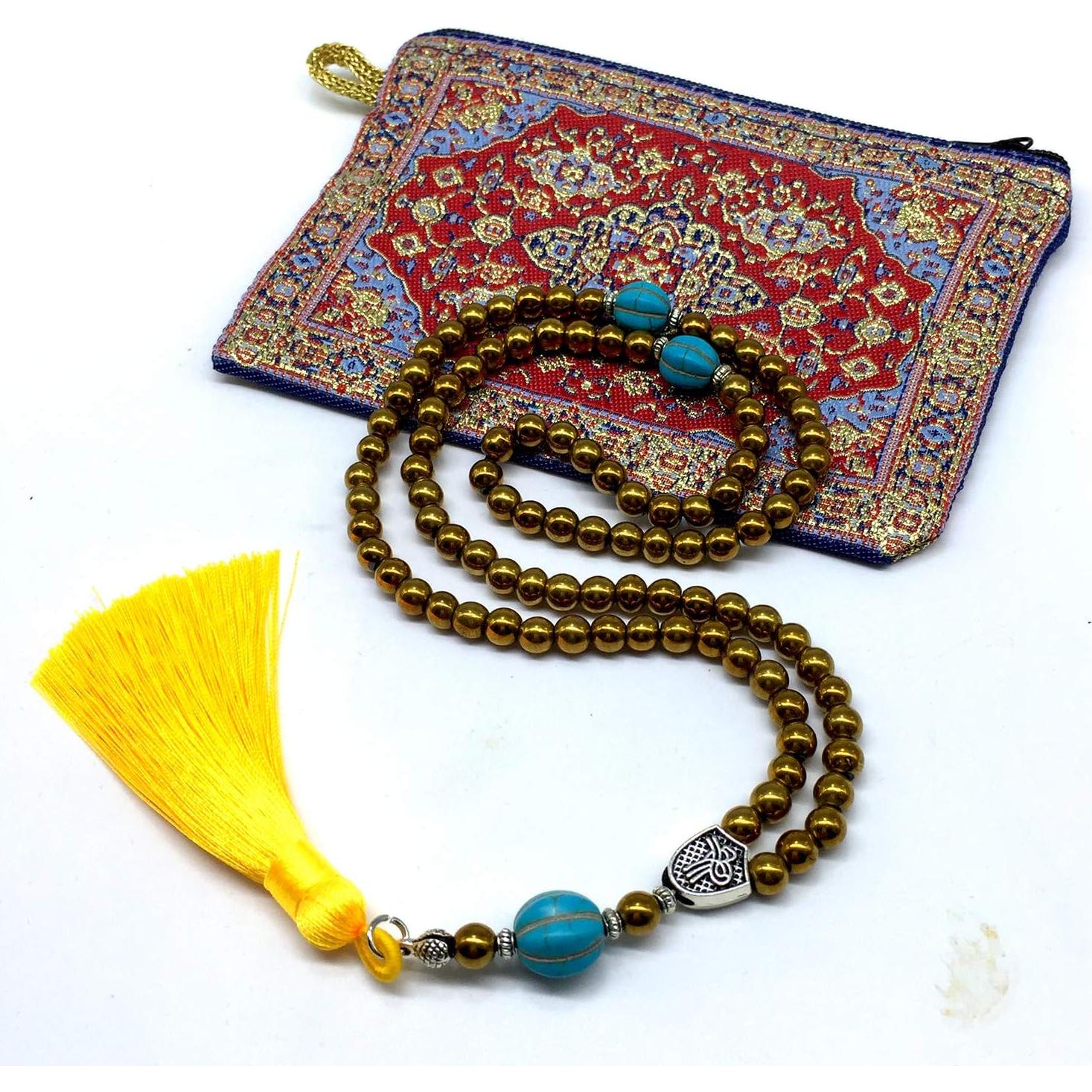 Cuentas de Oración Turcas ALBATROSART 99 Hematita Amarilla 6mm