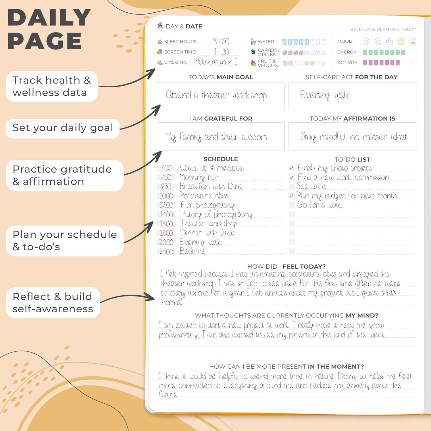 Diario de Autocuidado Clever Fox PRO - 17.78x25.4 cm Amarillo