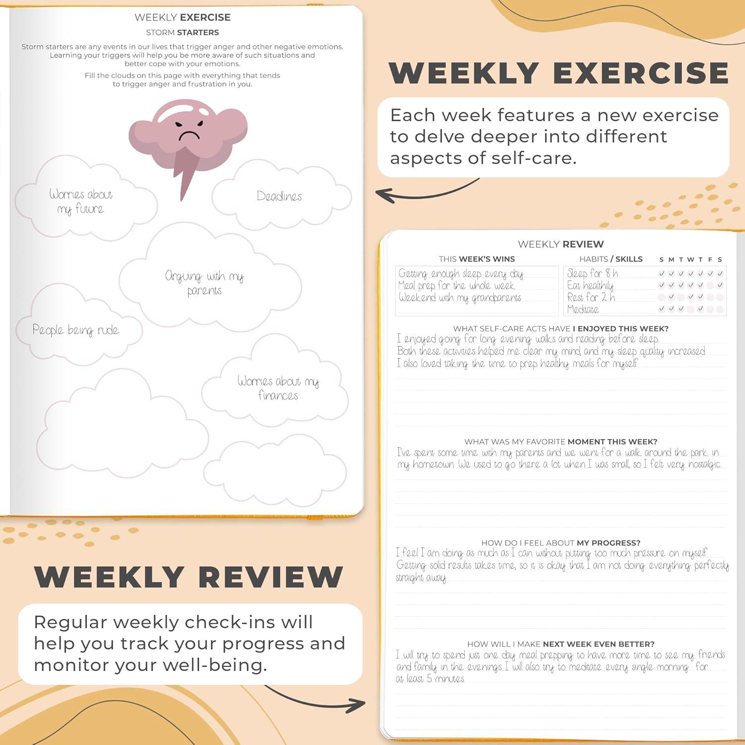 Diario de Autocuidado Clever Fox PRO - 17.78x25.4 cm Amarillo