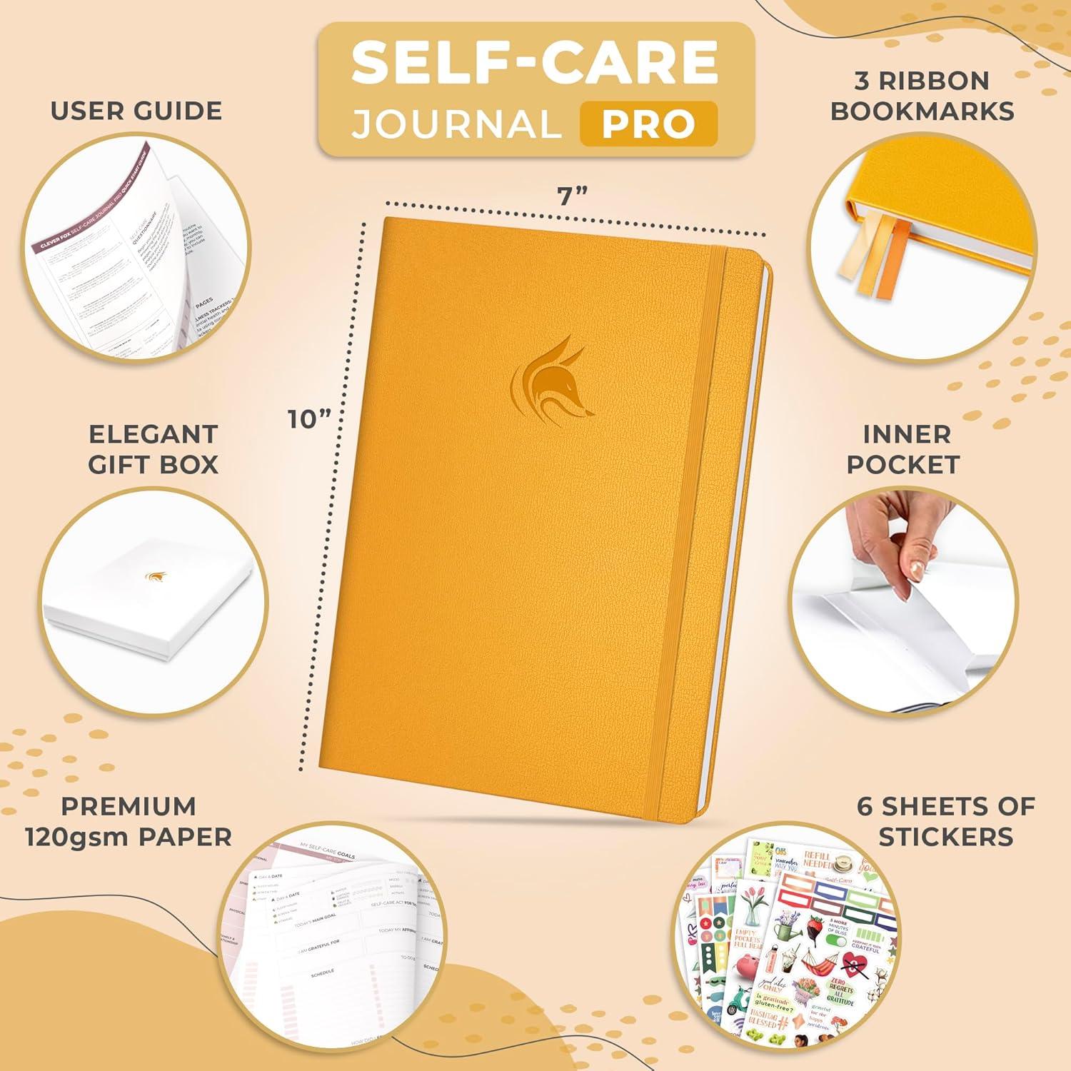 Diario de Autocuidado Clever Fox PRO - 17.78x25.4 cm Amarillo