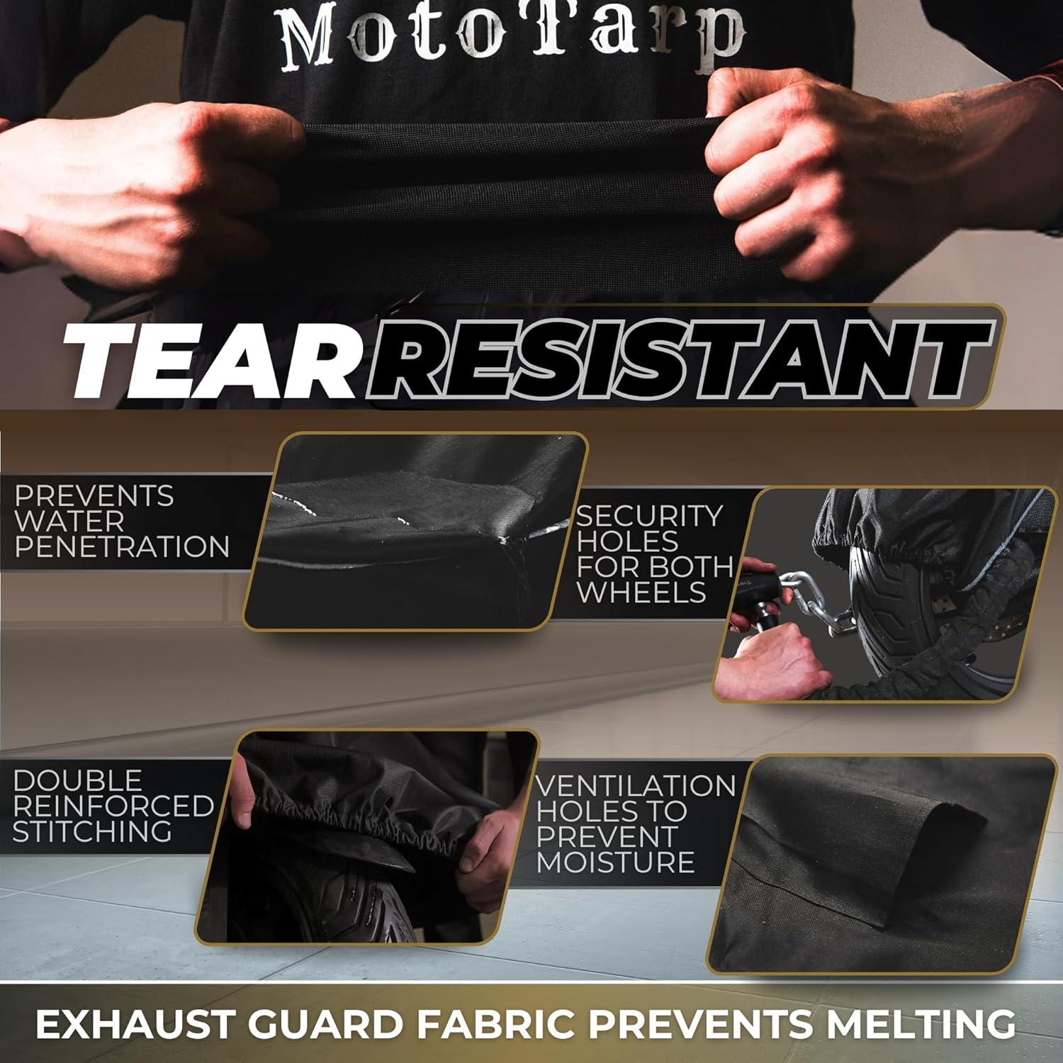 Cubierta de Motocicleta MotoTarp 2XL 100% Impermeable Negra