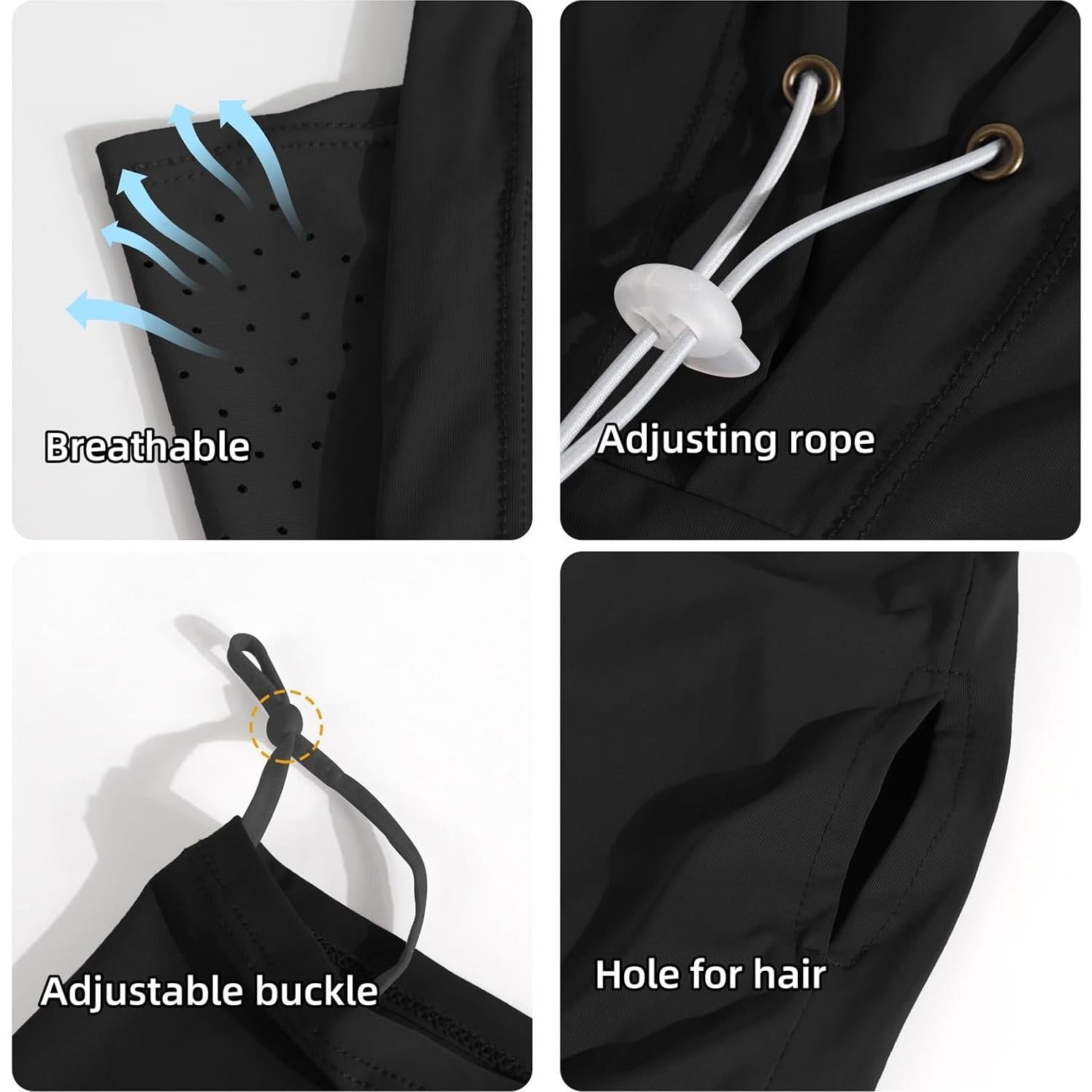 Máscara Balaclava UV 50+ Negra Grande Unisex para Ciclismo