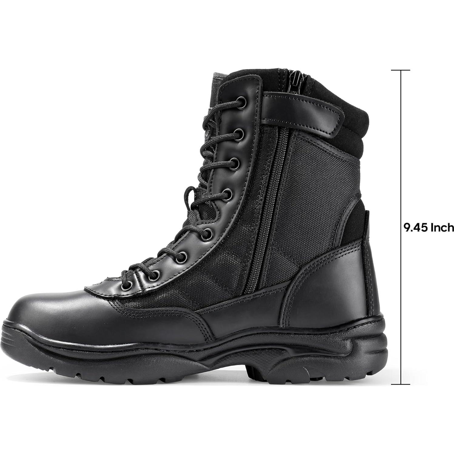 Botas Tácticas NORTIV 8 para Hombre con Cremallera Lateral 20 cm