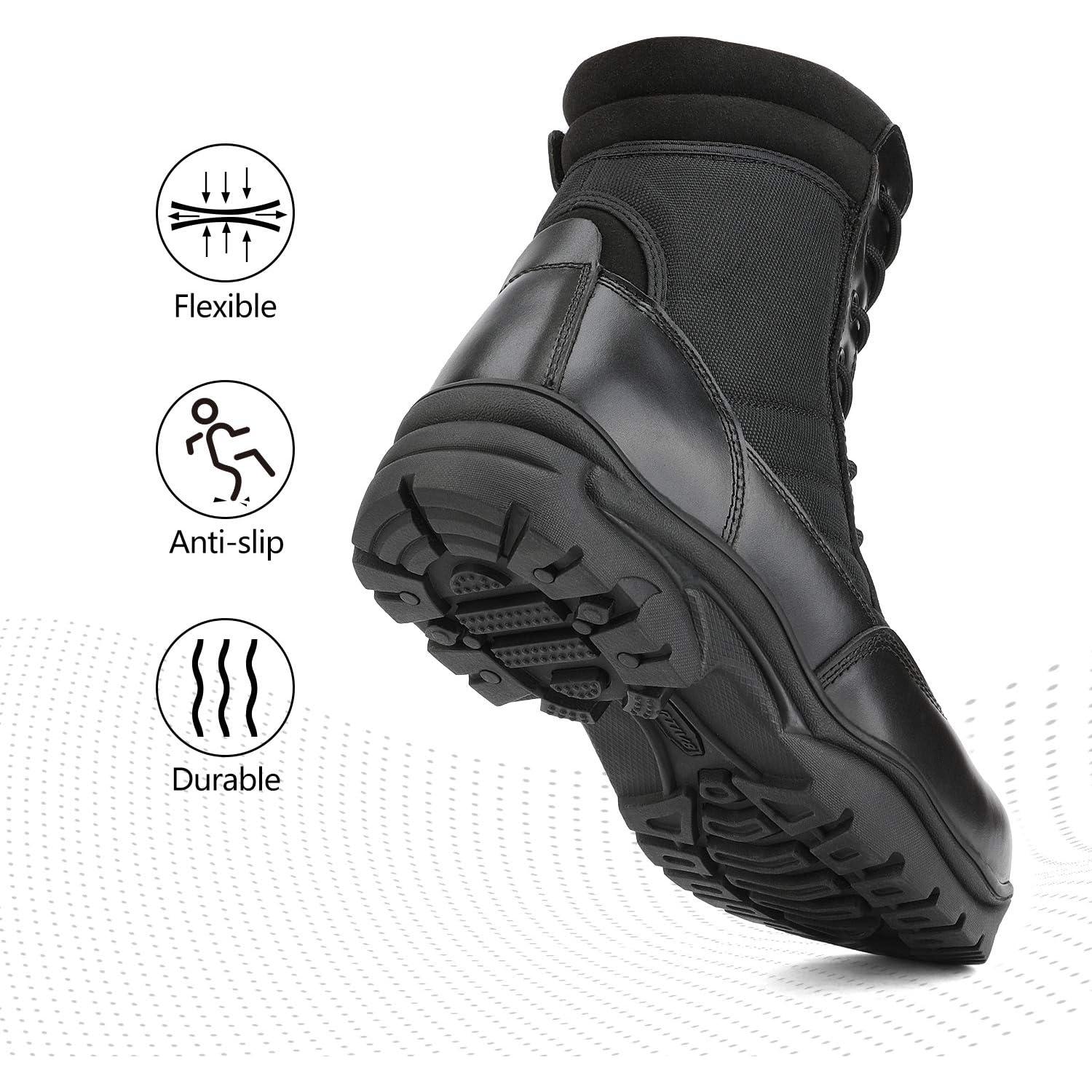 Botas Tácticas NORTIV 8 para Hombre con Cremallera Lateral 20 cm