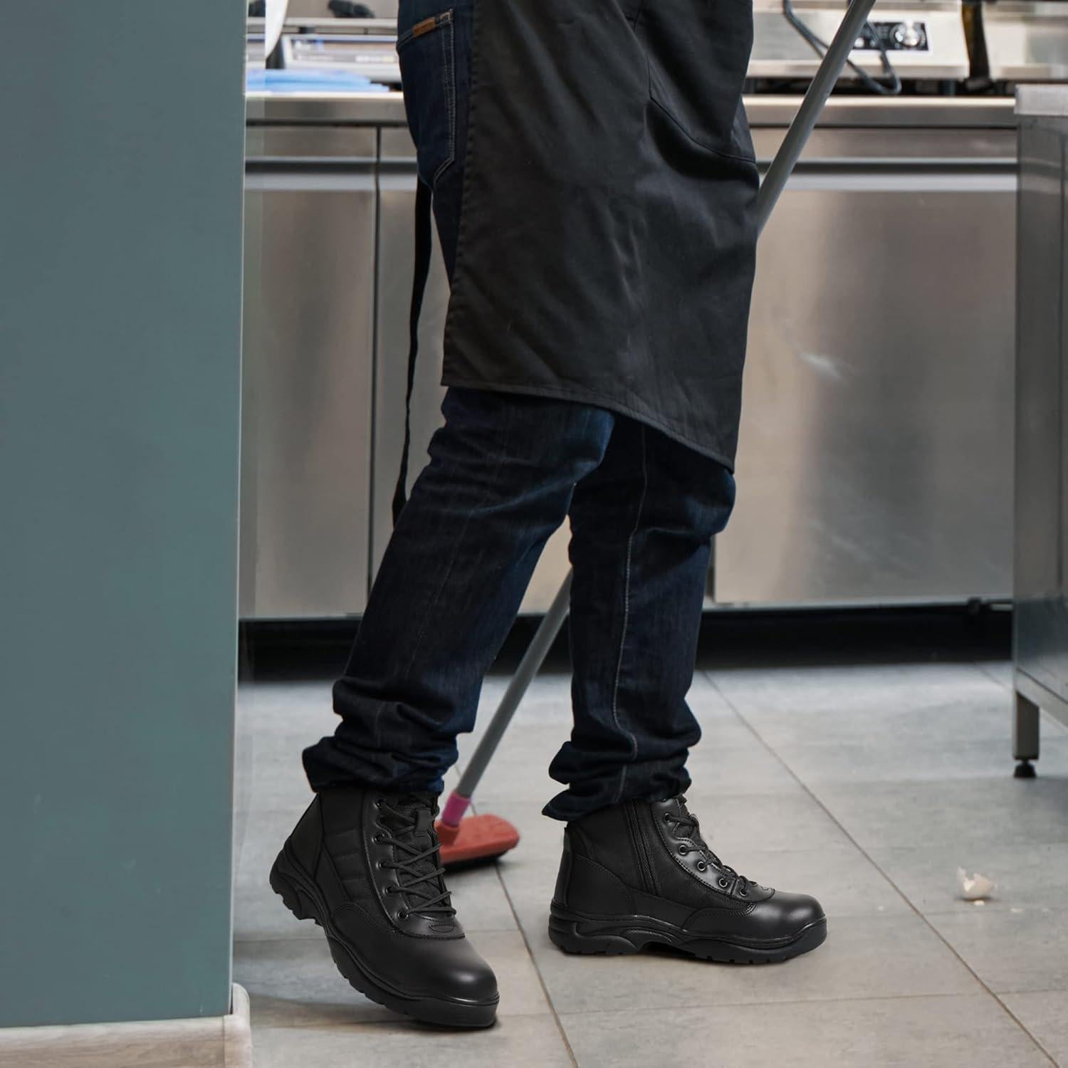 Botas Tácticas NORTIV 8 para Hombre con Cremallera Lateral 20 cm