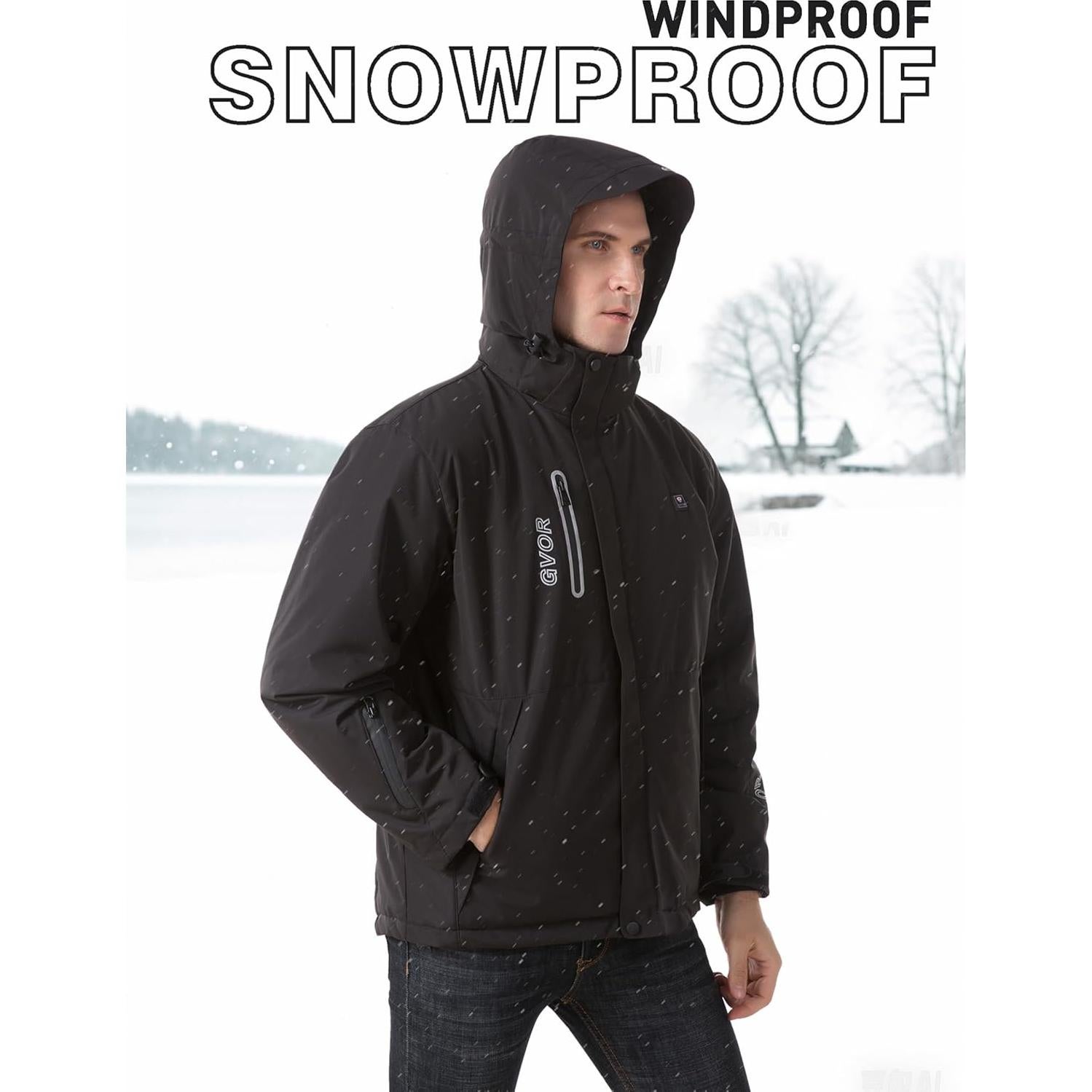 Chaqueta Calefaccionada para Hombre GVOR 12V con Capucha