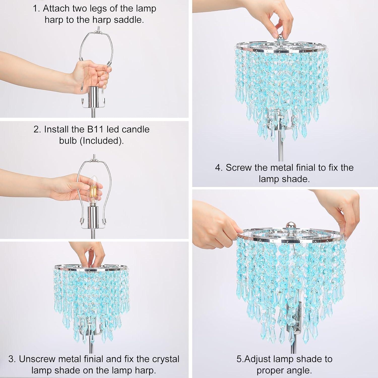 Lámpara de Mesa LED Pueblo Costero Verde Claro con USB