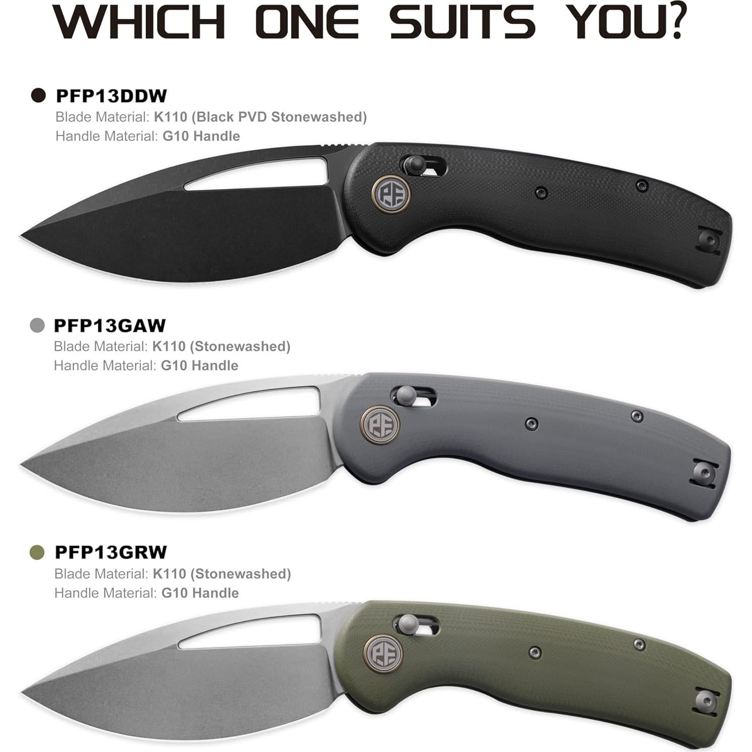 Cuchillo Plegable Pescado Petrificado PFP13 Acero K110 89mm