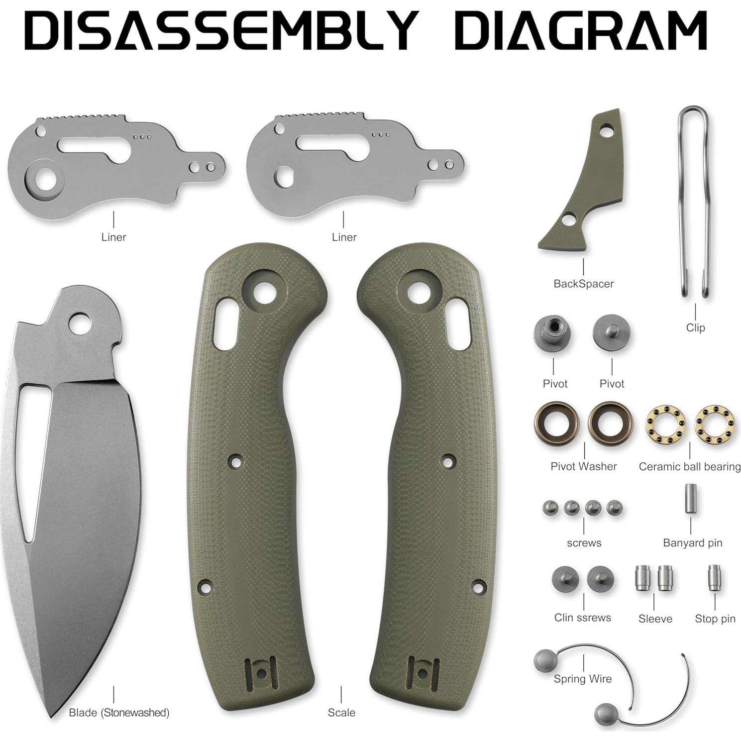 Cuchillo Plegable Pescado Petrificado PFP13 Acero K110 89mm