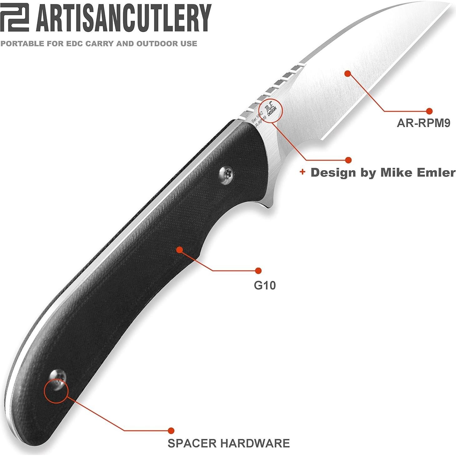Cuchillo Táctico ArtisanCutlery Sea Snake ATZ-1842 Hoja 8 cm