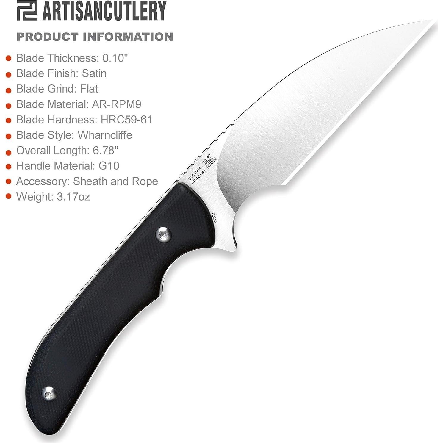 Cuchillo Táctico ArtisanCutlery Sea Snake ATZ-1842 Hoja 8 cm