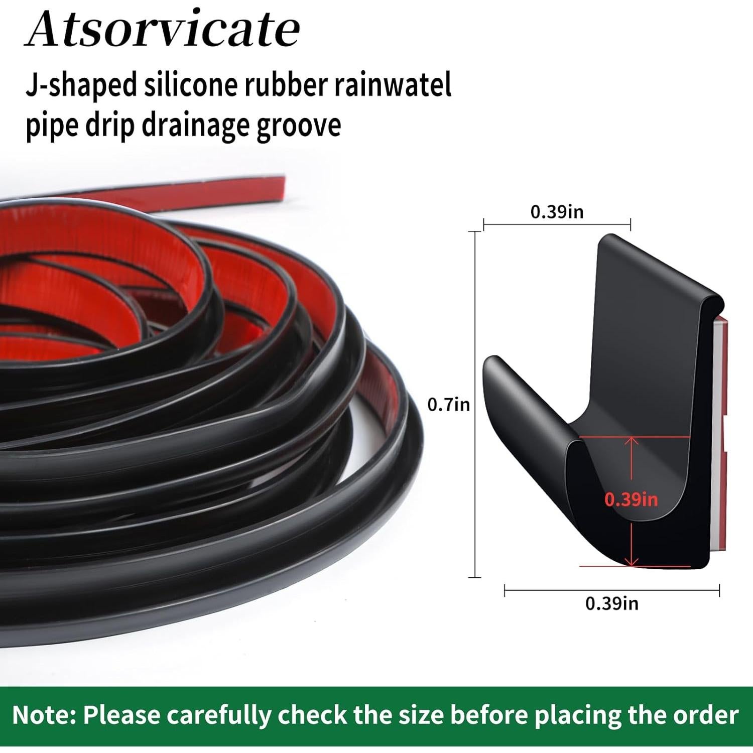 Canal de Drenaje de Agua Atsorvicate 3.08m Negro para Ventanas