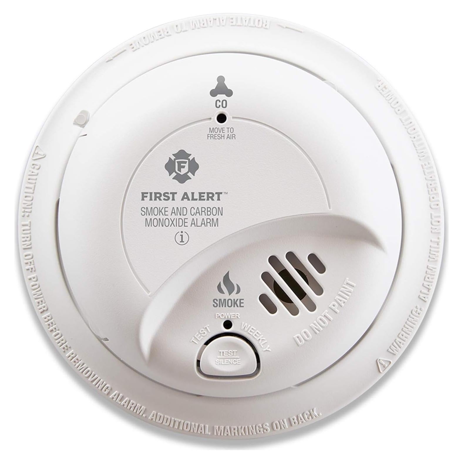 FIRST ALERT SC9120B Corded Electric Combination Alarm with Adapter Plugs for Easy Replacement