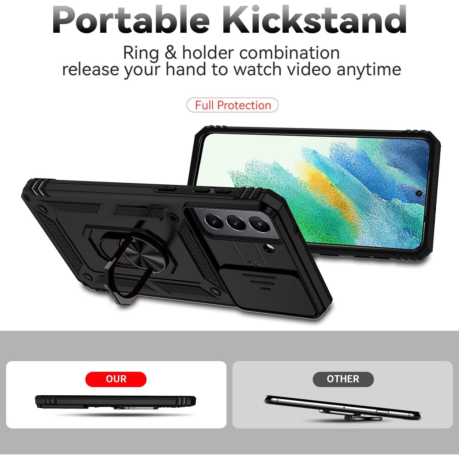 Funda Samsung Galaxy S21 FE 5G con soporte y protección HD