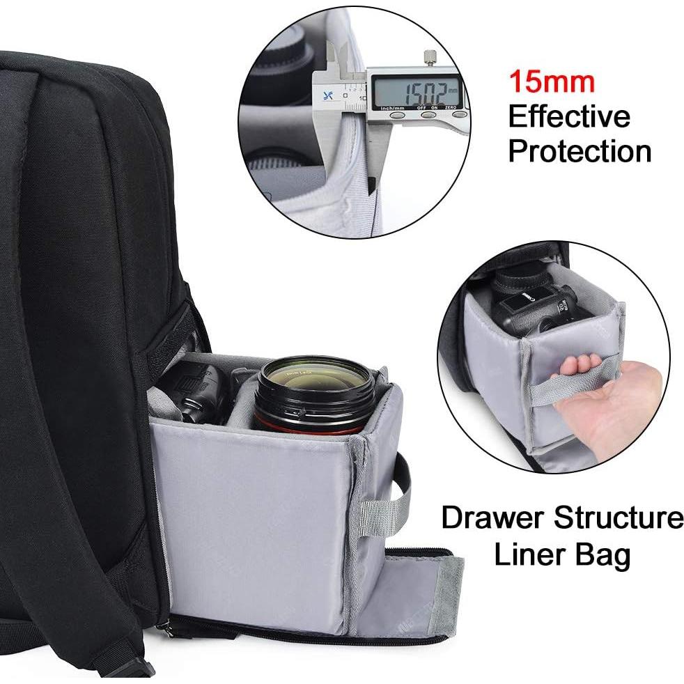 Mochila para Cámara CADeN L4 Impermeable con Compartimento Laptop 14"