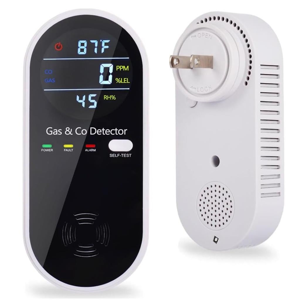 Detector de Gas y Monóxido WESHLGD 4 en 1 Enchufable