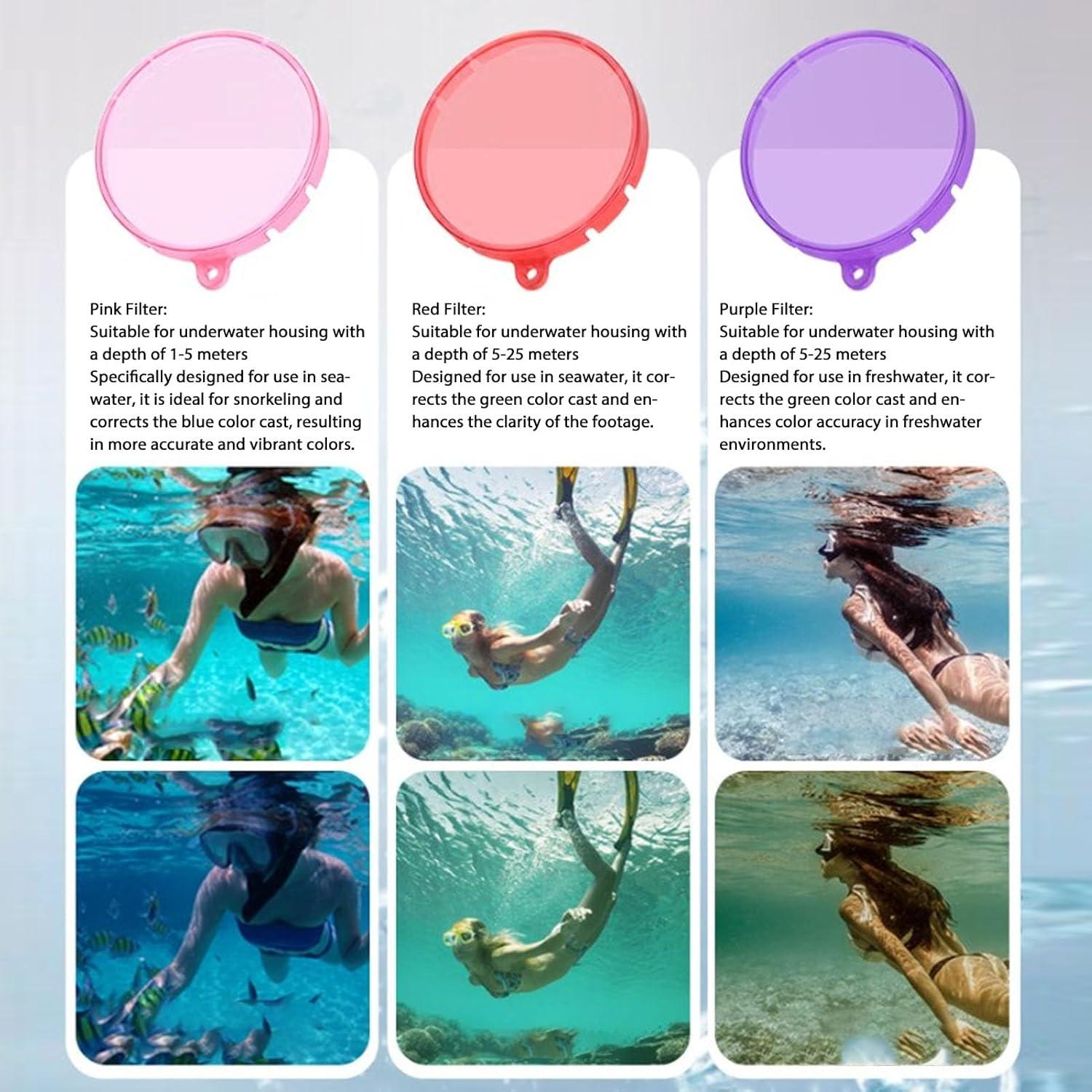 Filtro de buceo Rojo Wendry para Insta360 Go3 - Alta transparencia