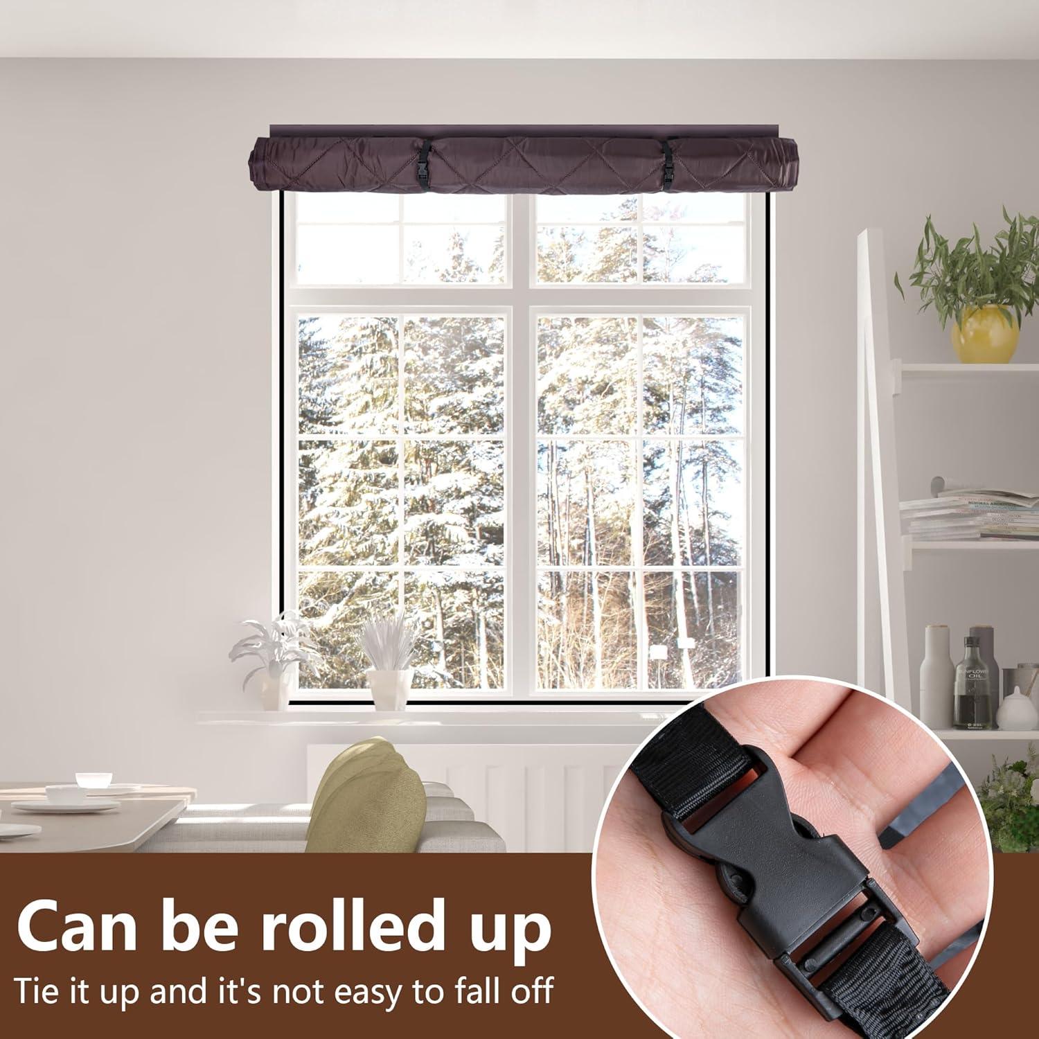 Cortina Aislante de Invierno Nkiy Quen 160x99 cm Rojo Marrón